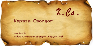 Kapsza Csongor névjegykártya